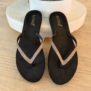 Reef Women's Black Sandals with Glittering Straps